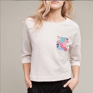 Anthropologie Postmark Cropped Sweatshirt Medium